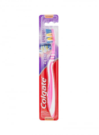 Zigzag Flexible + Tongue Cleaner Soft Toothbrush Multicolour