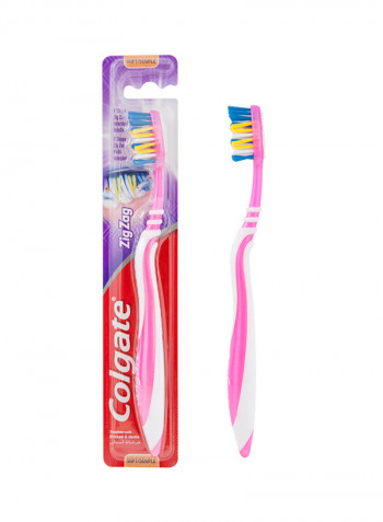 Zigzag Flexible + Tongue Cleaner Soft Toothbrush Multicolour