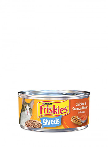Friskies Savory Shreds Chicken And Salmon Cat Food Orange 156g