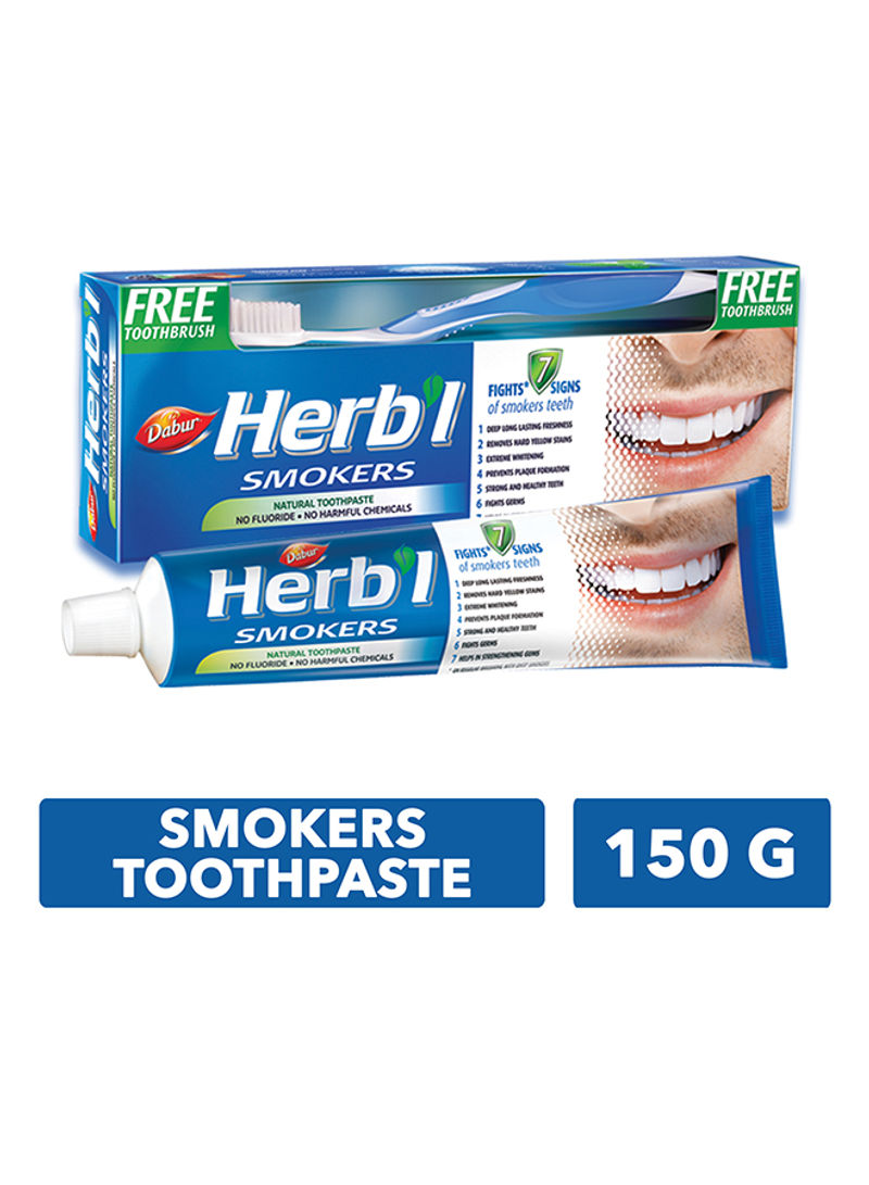 Herbal Smokers Toothpaste 150G +Toothbrush Free