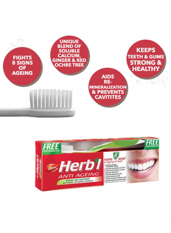 Herbal Antiageing Toothpaste 150G +Toothbrush Free