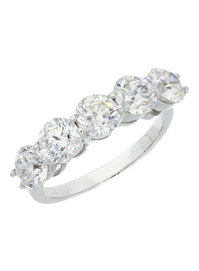 Diamond Studded Ring White Gold