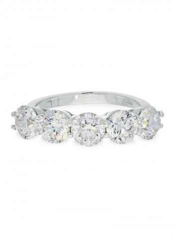 Diamond Studded Ring White Gold