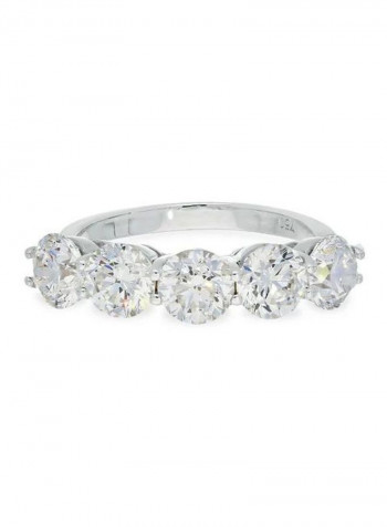 Diamond Studded Ring White Gold