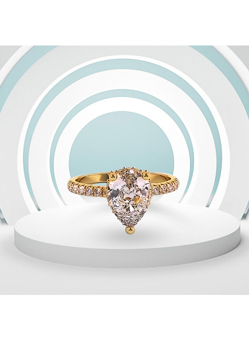 Classic Princess Diamond Studd Gold Ring