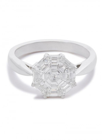 18 Karat White Gold Diamond Studded Ring