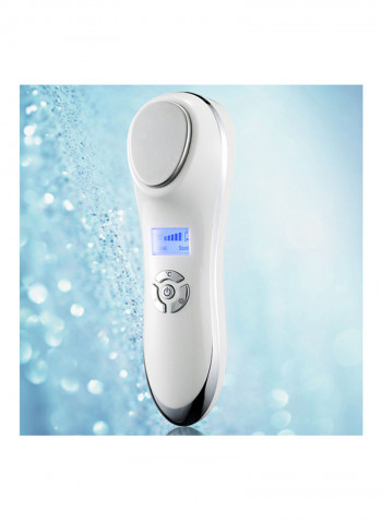 Cordless Ultrasonic Cold Ion Beauty Equipment White 15centimeter