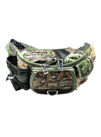 Zip Closure Waist Belt Bag Green