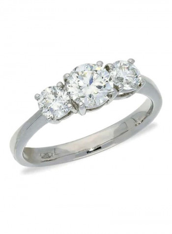 18 Karat White Gold 1.39Ct Diamond Studded Ring