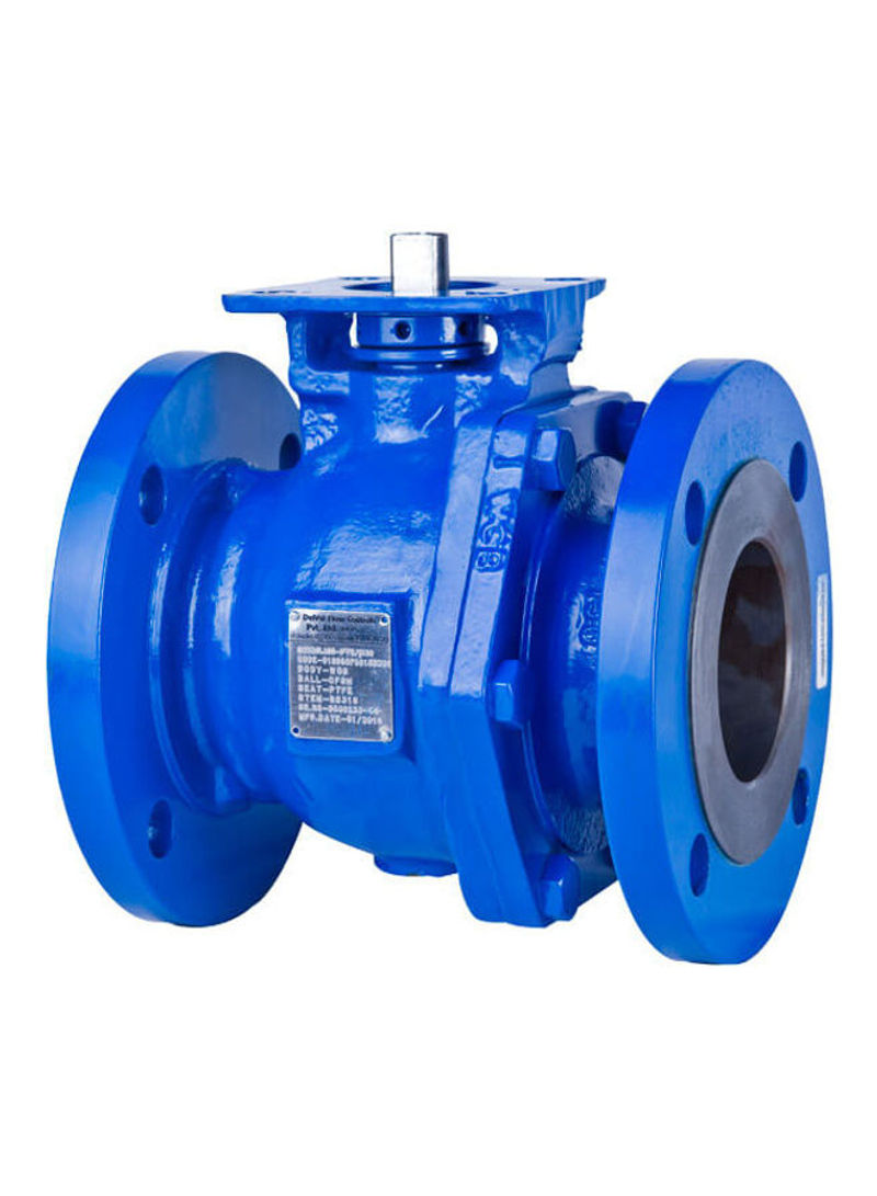 DELVAL Carbon Steel Ball Valve 2PC Design (Series 65),  Class 150, Flanged End, Gear Operated Blue 10inch