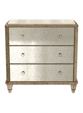 Vivica Mirrored Top Chest Beige 32.5X18X34inch