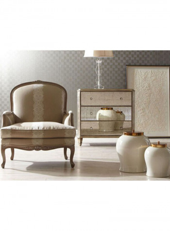 Vivica Mirrored Top Chest Beige 32.5X18X34inch