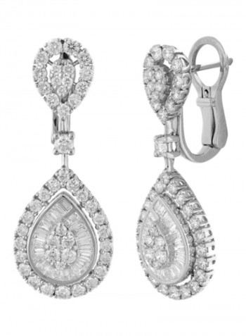 5.1 Ct Diamond Studded Pear Shaped Earrings White