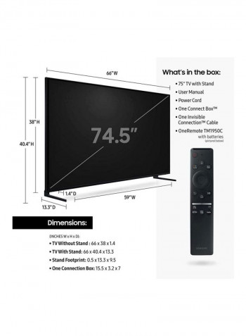 75-Inch 8K HDR Smart LED TV QA75Q900RBKXZN Black