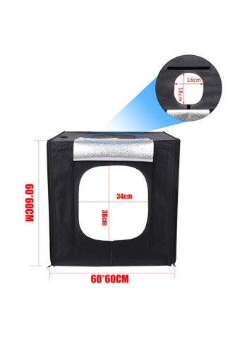 Portable Photography Tent Table LED Light Box 600millimeter Black