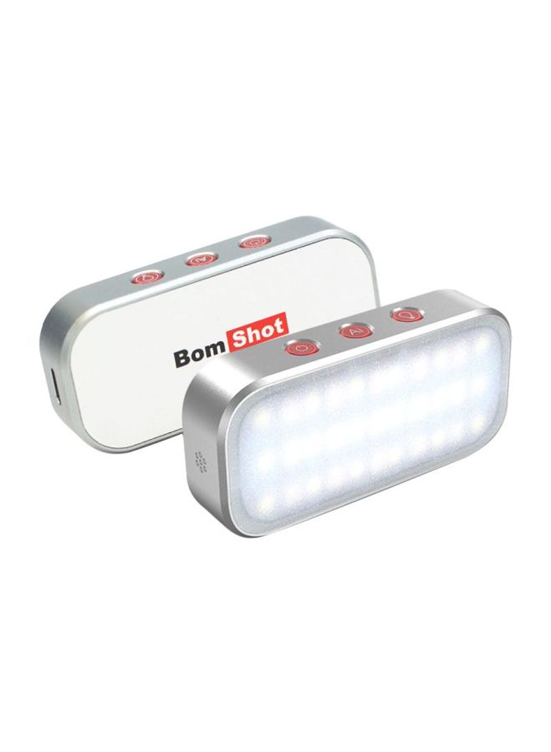 Bom Shot Multi-Functional RGB LED Video Light White/Silver