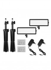 8-Piece Photography Light And Stand Kit Black/White