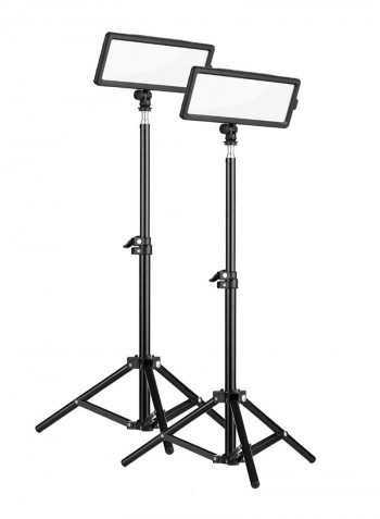 8-Piece Photography Light And Stand Kit Black/White