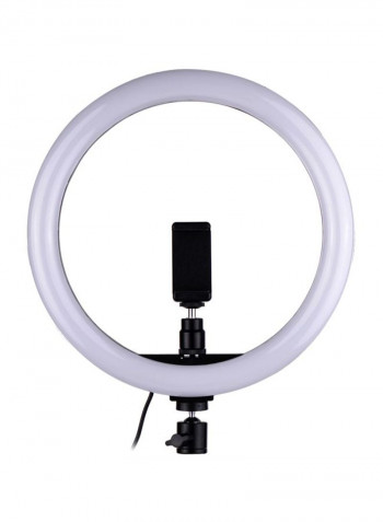 LED Ring Light With Smartphone Holder 30x24centimeter White/Black