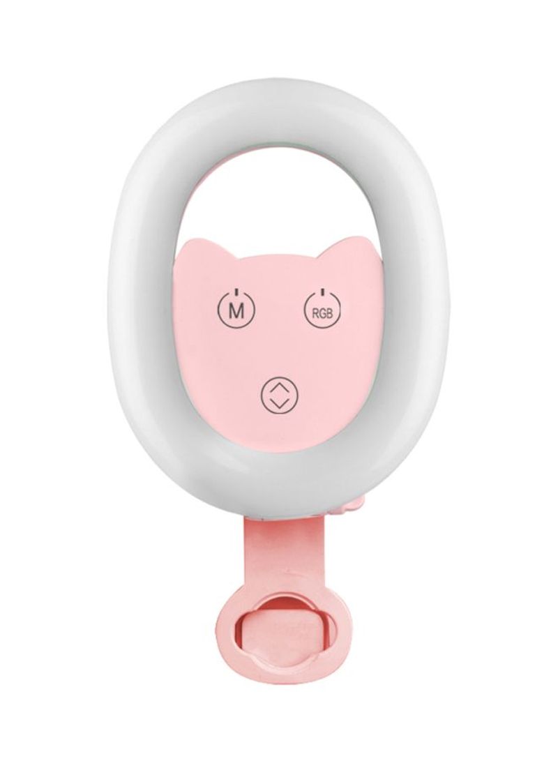 LED Selfie Ring Light White/Pink