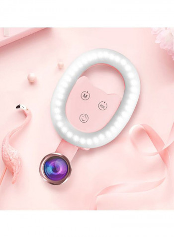 LED Selfie Ring Light White/Pink