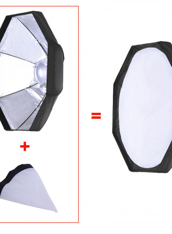 8 Pole Foldable Collapsible Beauty Dish Octagon Soft Box Flash Reflector 80cm Black/White
