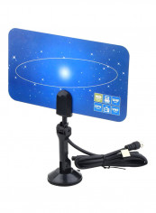 Ultra Thin Indoor Digital HD TV Antenna For DTV Box T70 Blue/Black