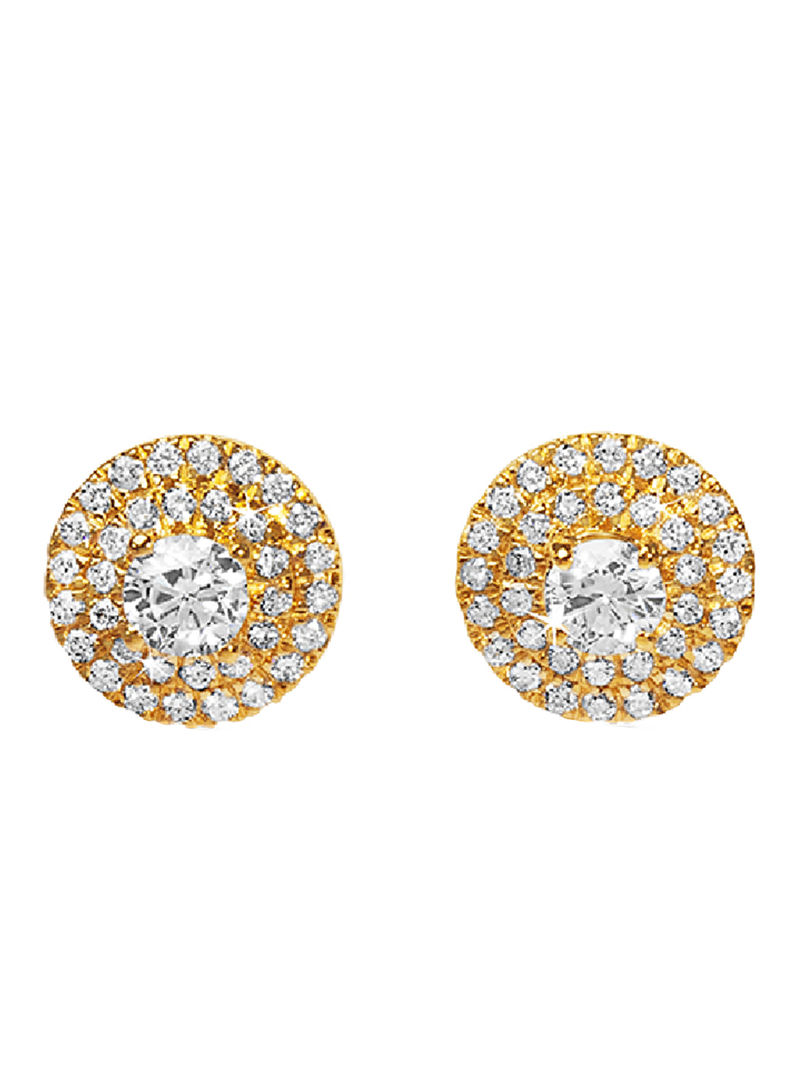 Yellow Gold 1 Carat Diamond Diamond Embellished Studs Earrings