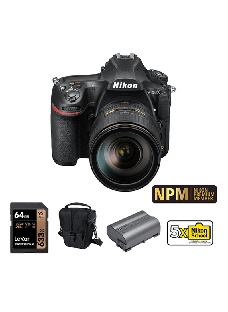Nikon D850 DSLR Camera With 24-120mm F/4 Lens + EN-EL15B  Battery + Case + 64 GB Card + Nikon Premium Membership + 5 X Nikon School
