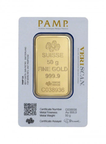 Suisse Pamp 24K (999.9) Gold Bar 50g