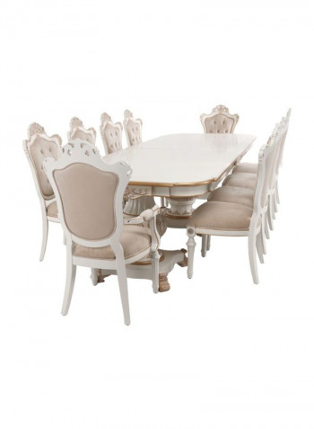مجموعة طاولة طعام وكراسي ليا مكونة من 11 قطعة متعدد الألوان 350x110x78سم