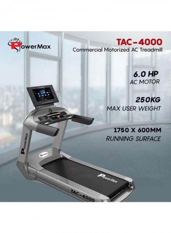 6.0 HP Motorized Commercial Treadmill With Automatic Incline 250kg