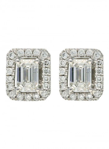 18K White Gold 1.04Ct Diamond Studded Earrings