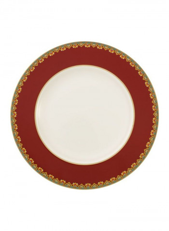 26-Piece Samarkand Rubin Dinner Set Red/White/Brown