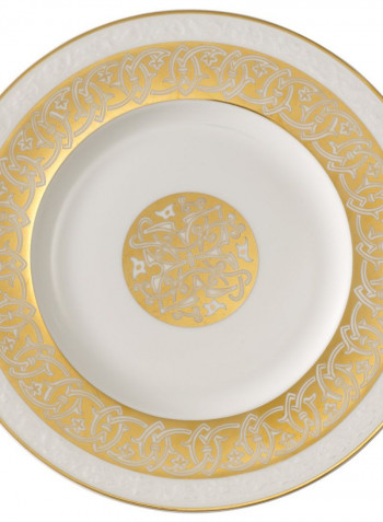 38-Piece Golden Oasis Dinner Set Gold/White