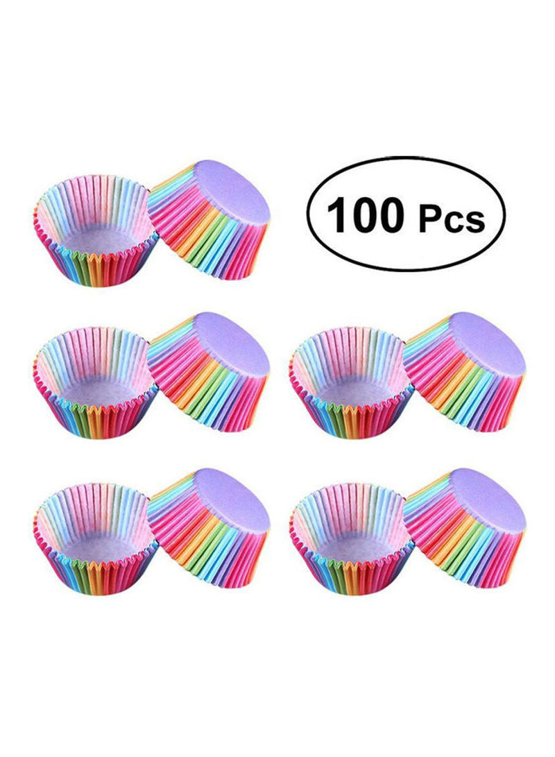 100-Piece Cup Cake Case Set Multicolour 68x50x32millimeter