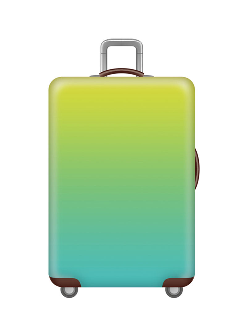 Printed Gradual Change Luggage Cover Yellow/Green/Blue