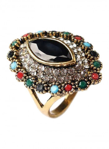 Alloy Rhinestone Studded Ring