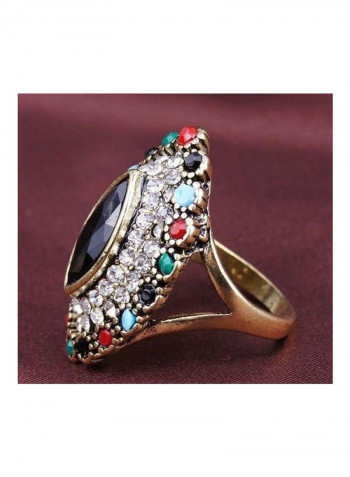 Alloy Rhinestone Studded Ring