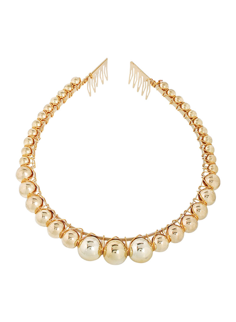 Imitation Pearl Decorated Head Band Gold