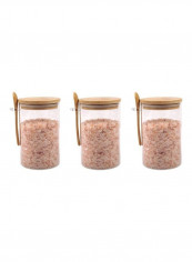 3-Piece Jar with Bamboo Lid and Spoon Clear/Brown 3 x 1000ml reviews 3-Piece Jar with Bamboo Lid and Spoon Clear/Brown 3 x 1000ml