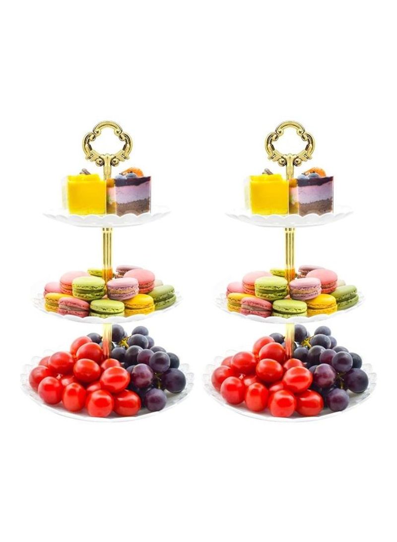 1 Piece 3 Tier Cake Display Stand And Fruit Plate White