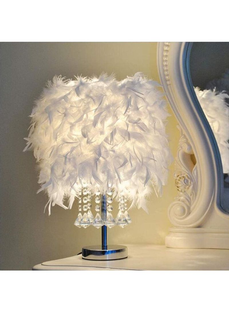 LED Feather Detail Table Lamp White