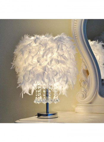 LED Feather Detail Table Lamp White