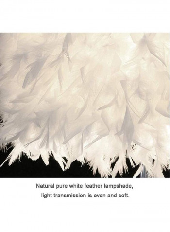 LED Feather Detail Table Lamp White