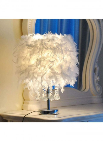 LED Feather Detail Table Lamp White