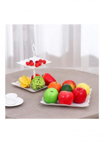3 Tier Cake Display Stand And Fruit Plate Square(white)