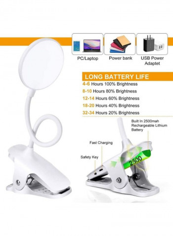 Eye Protect LED Reading Light With Flexible Neck Multicolour