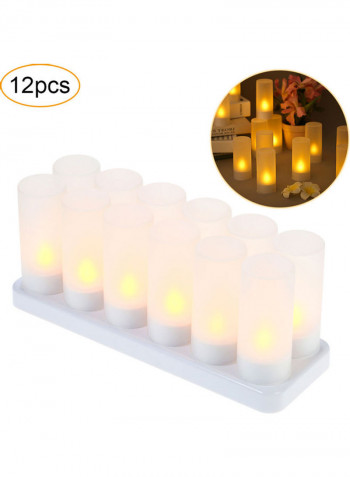 12-Piece Rechargeable LED Tealight Candles Light White