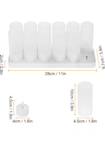 12-Piece Rechargeable LED Tealight Candles Light White